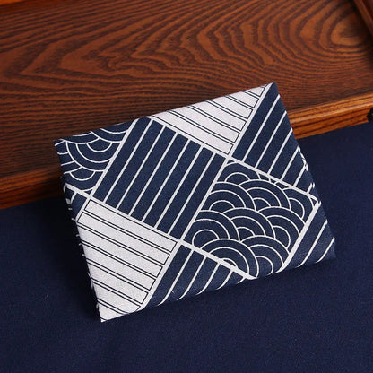 Lot de 4 Serviettes de table en polycoton imprimé motifs style japonais 30x35