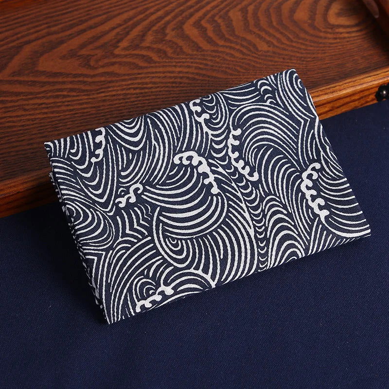 Lot de 4 Serviettes de table en polycoton imprimé motifs style japonais 30x35