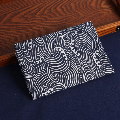 Lot de 4 Serviettes de table en polycoton imprimé motifs style japonais 30x35