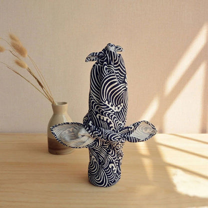 Lot de 4 Serviettes de table en polycoton imprimé motifs style japonais 30x35