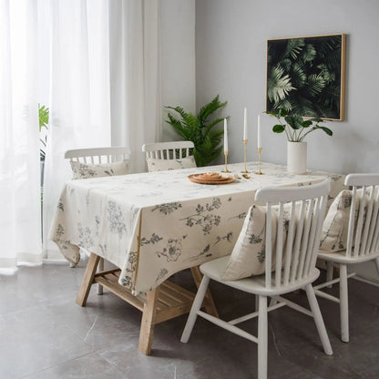 Nappe En Coton Et Lin Imprimée Bouquets
