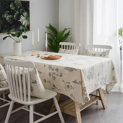 Nappe En Coton Et Lin Imprimée Bouquets