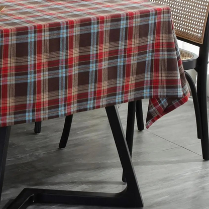 Nappe Tartan en polycoton bleu