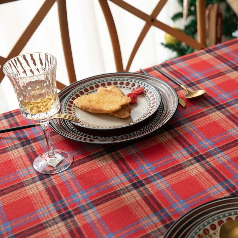 Nappe Tartan en polycoton rouge