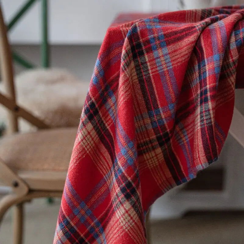 Nappe Tartan en polycoton rouge