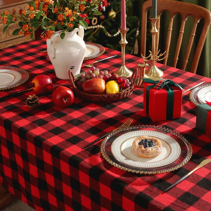 Nappe Tartan en polycoton rouge et noir