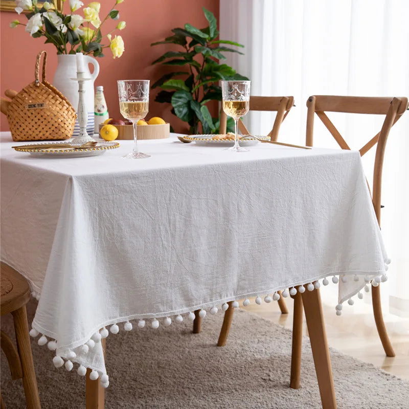 Nappe blanche en coton