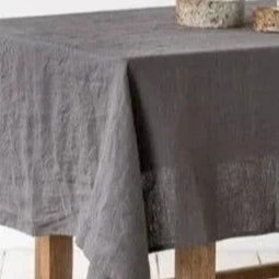 Mantel liso de lino gris