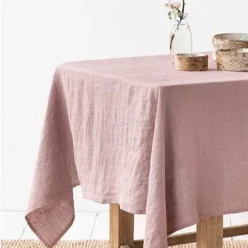 Nappe en lin unie rose