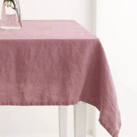 Nappe en lin unie rose