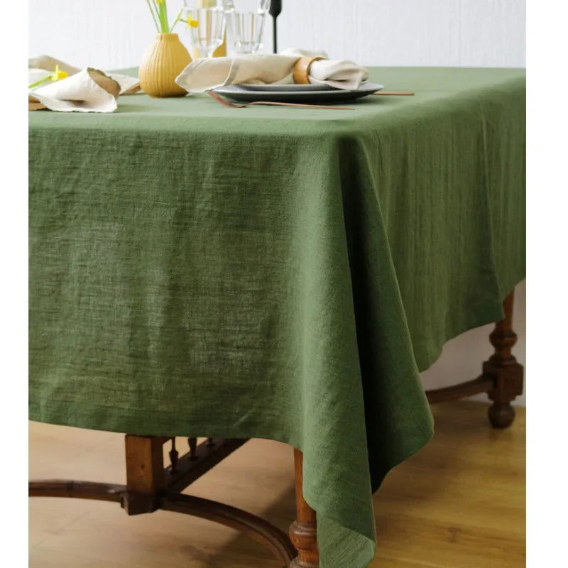 Nappe en lin unie verte