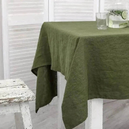 Nappe en lin unie verte