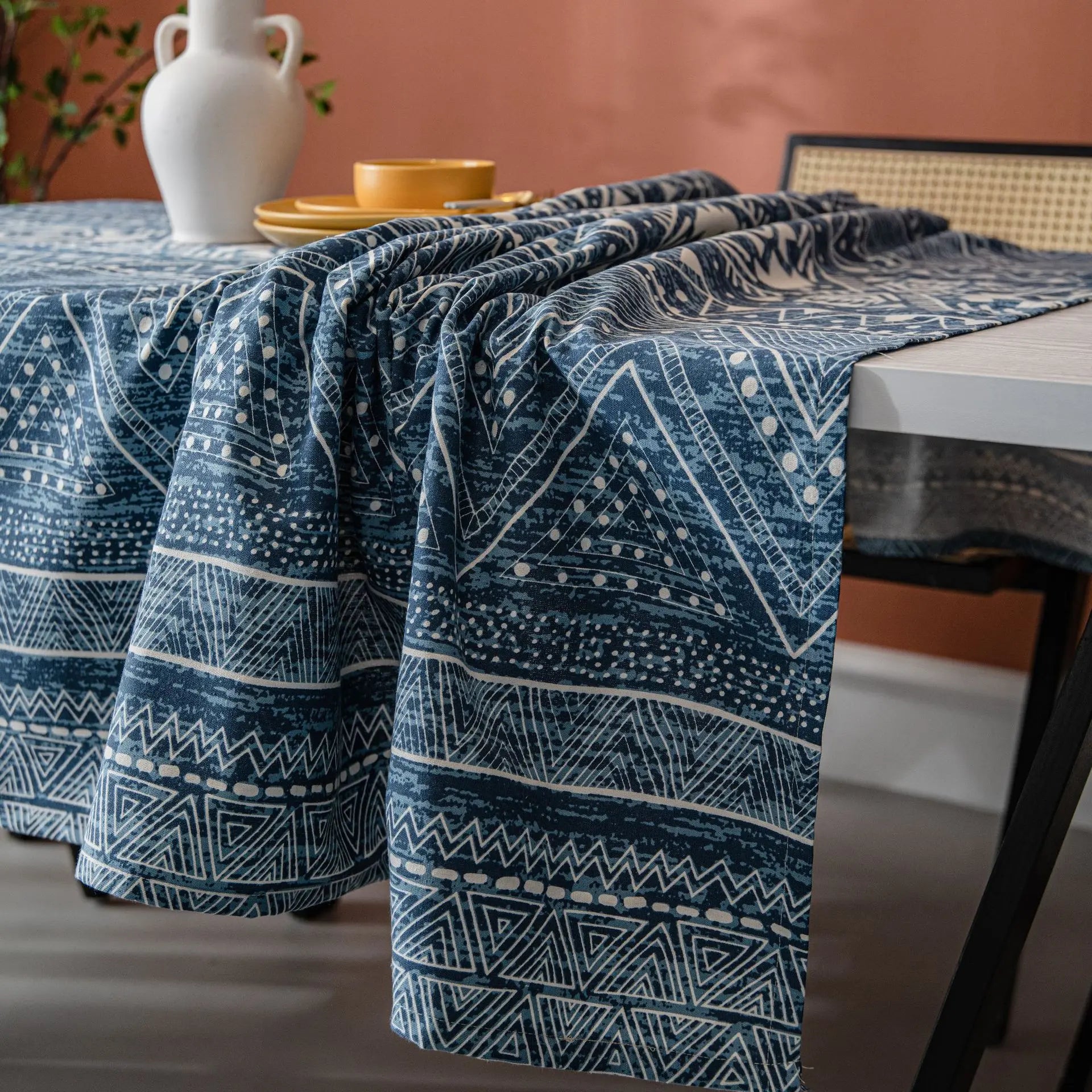 Nappe imprimée en coton lin motif Batik