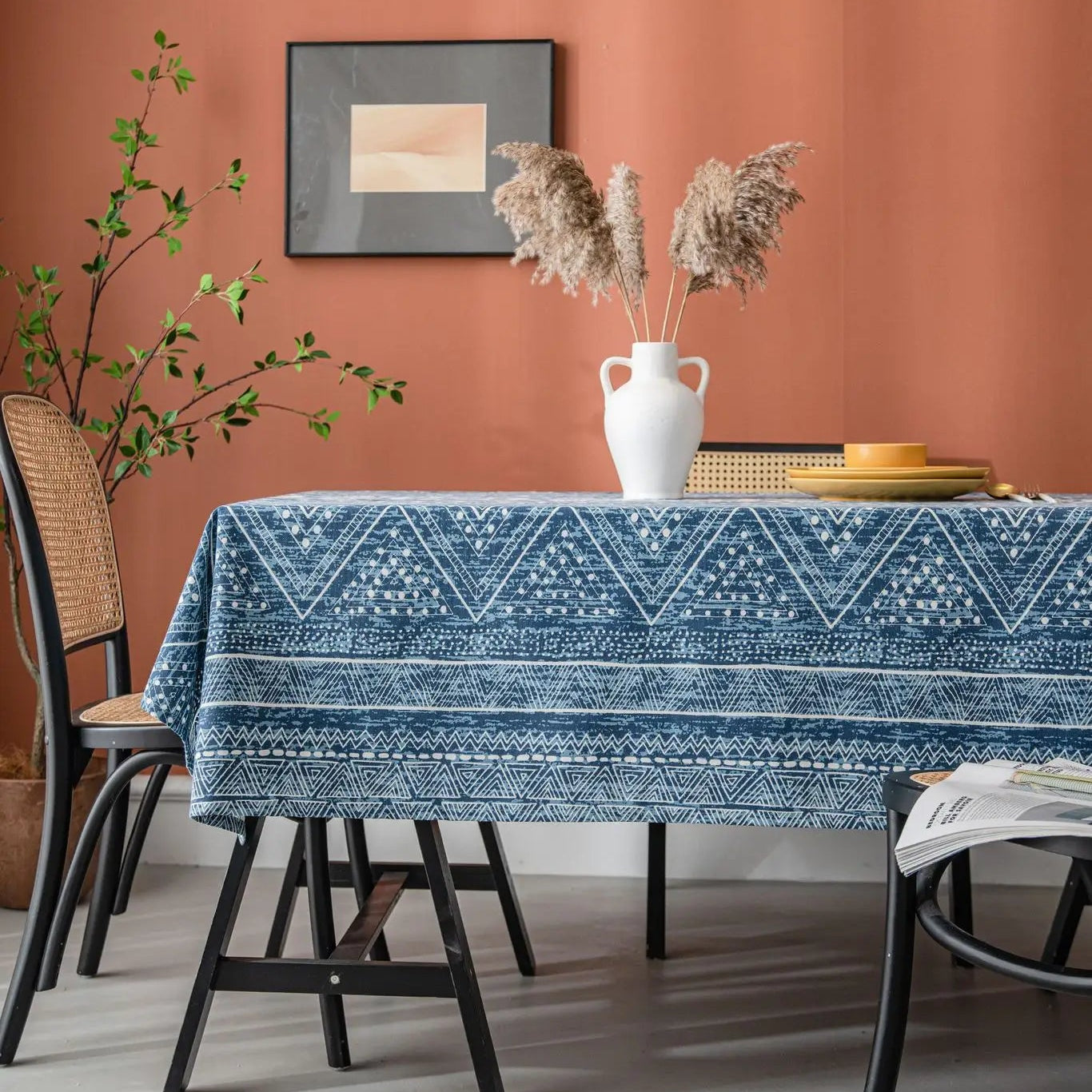 Nappe imprimée en coton lin motif Batik