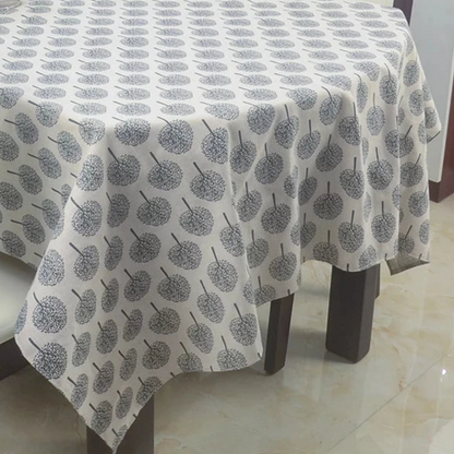 Nappe imprimée en coton lin motif Arbres gris