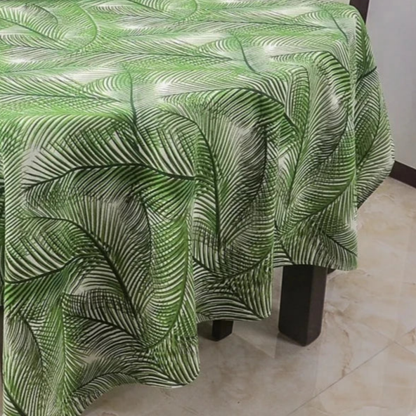 Nappe imprimée en coton lin motif Feuilles de Palmes