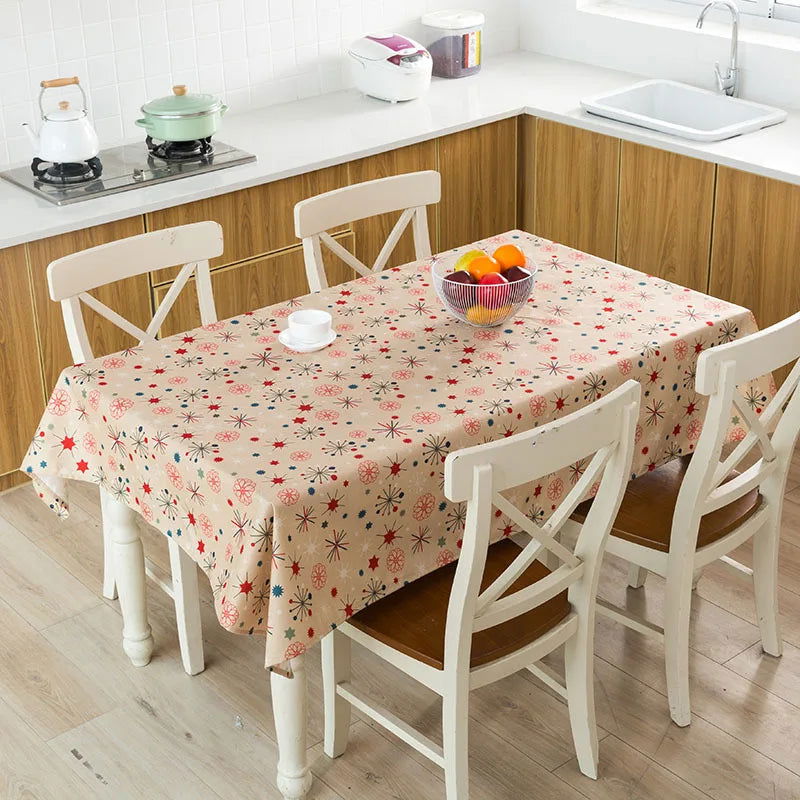 Nappe imprimée en lin motif Fleurs géométriques