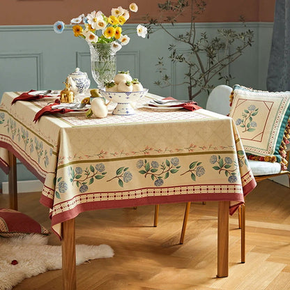 Nappe imprimée laine de lin motif pastoral américain