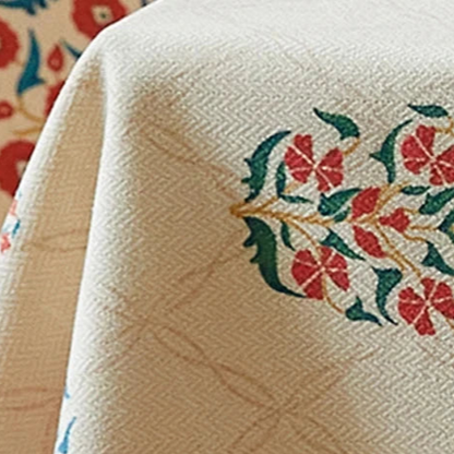 Nappe imprimée laine de lin tissée déco vintage américaine vert