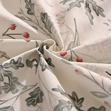 Nappe imprimée polycoton chenille à frise style Jacquard et bord bleus
