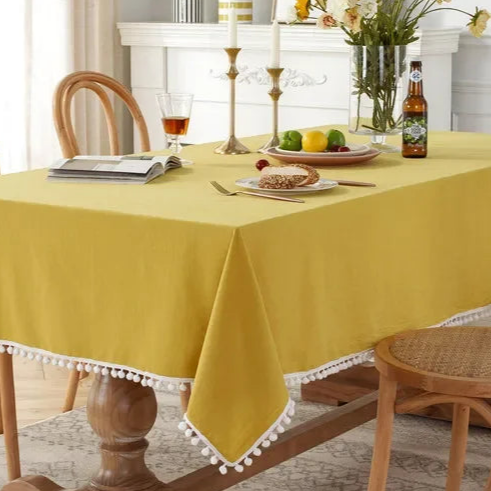 Nappe jaune en coton