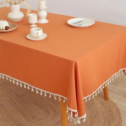 Nappe orange en coton