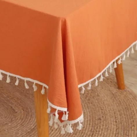 Nappe orange en coton