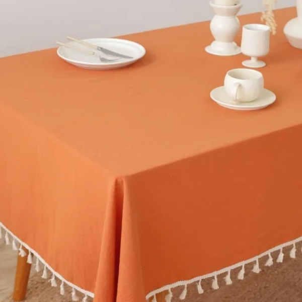 Nappe orange en coton