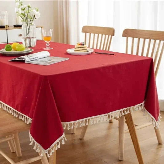 Nappe rouge en coton