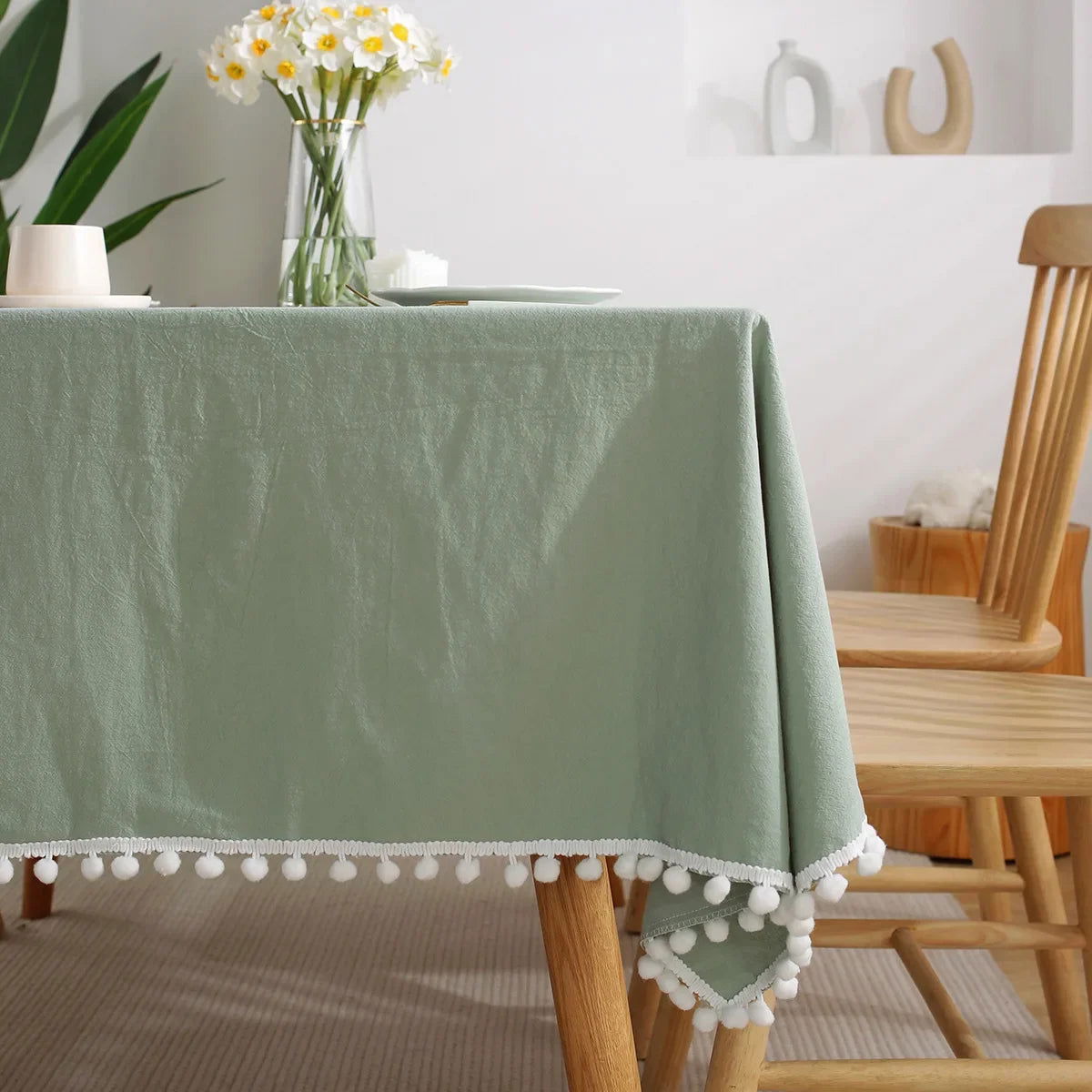 Nappe verte en coton