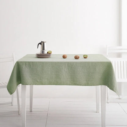 Nappe verte en pure lin style classique