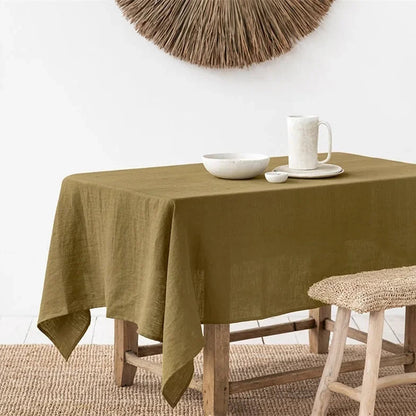 Nappe verte en pure lin style classique