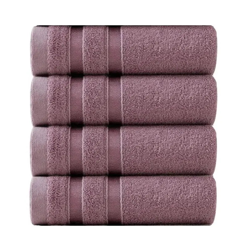 Lot 4 Serviettes de toilette en fibre de bambou 3 coloris (4@34x74)