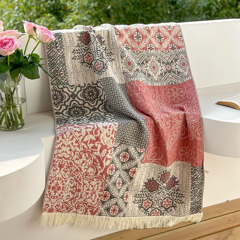 Serviette de Bain Jacquard  motif "Patchwork"